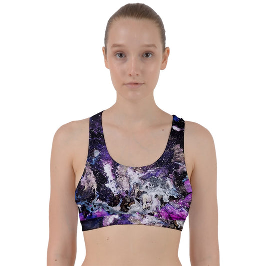 Purple/Blue Galaxy Back Weave Sports Bra