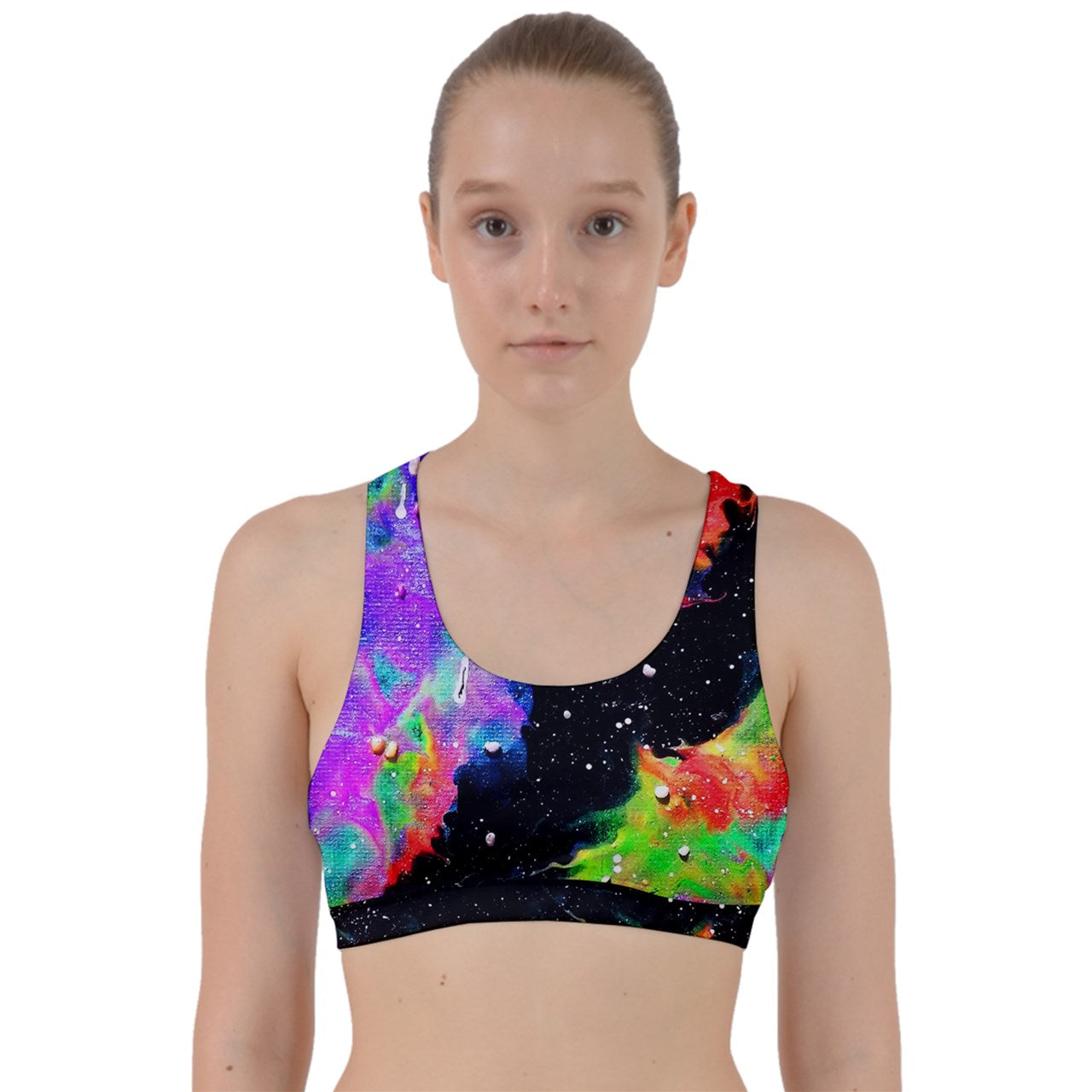 Galactic Rainbow Back Weave Sports Bra