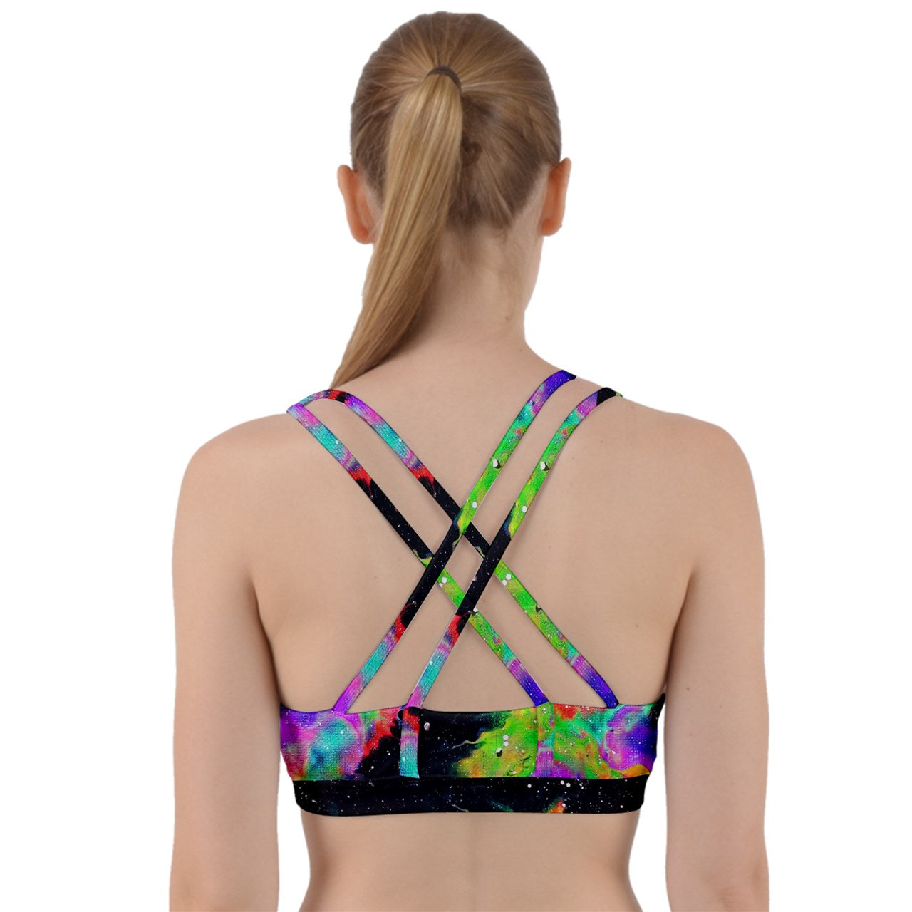 Galactic Rainbow Back Weave Sports Bra