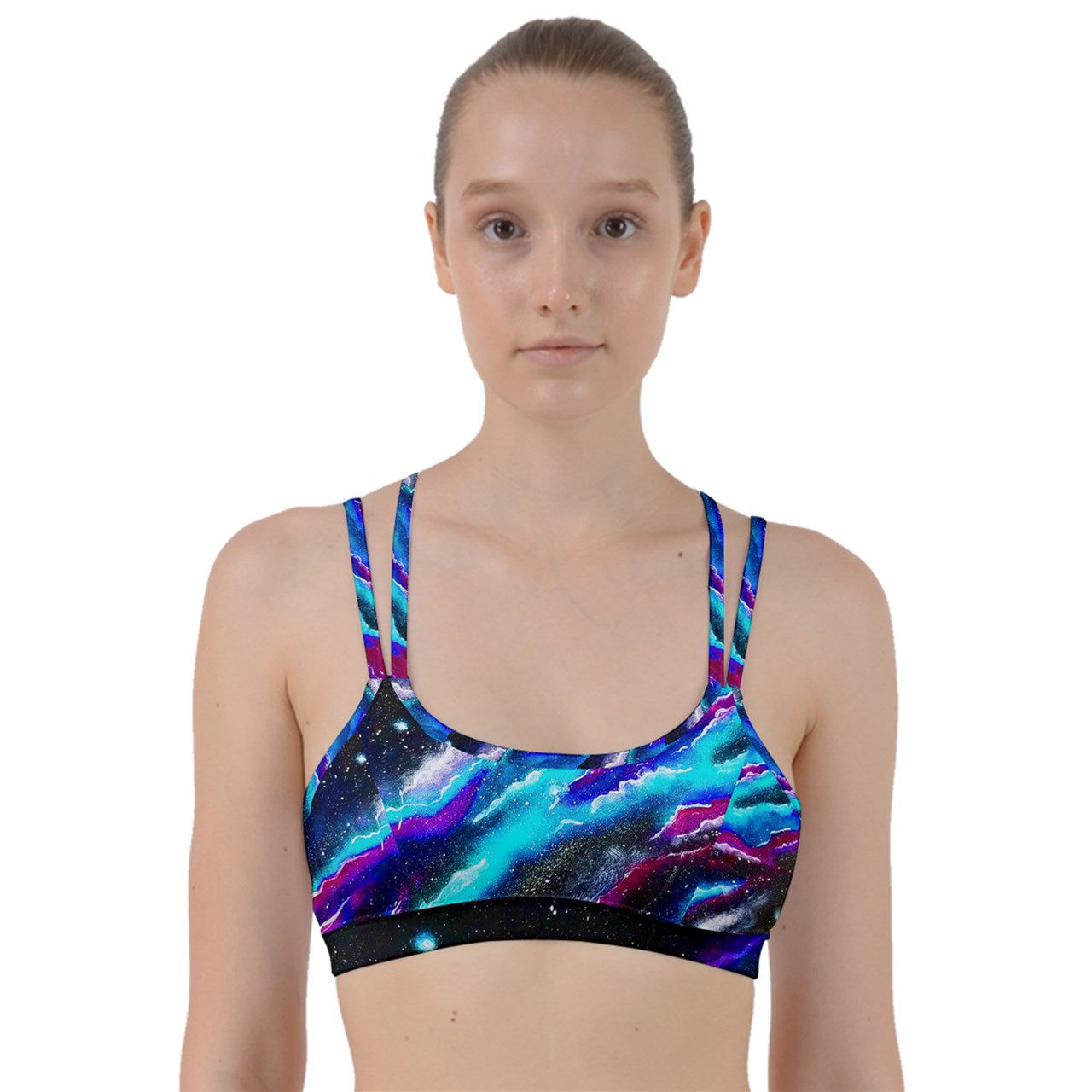 Blue Rip Line Them Up Sports Bra