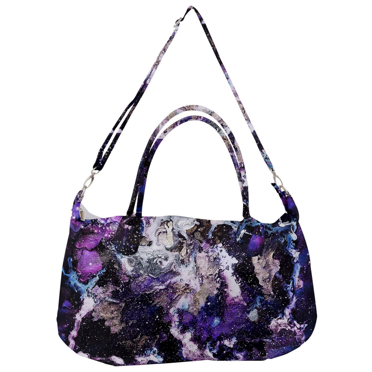 Blue Purple Galaxy Removable Strap Handbag