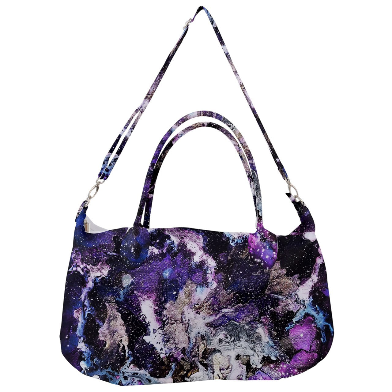 Blue Purple Galaxy Removable Strap Handbag