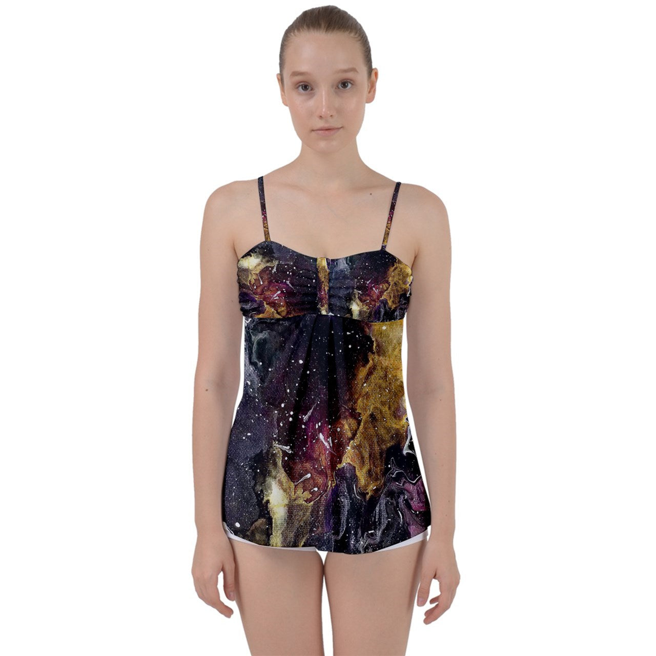 Galactic Clouds Babydoll Tankini Top