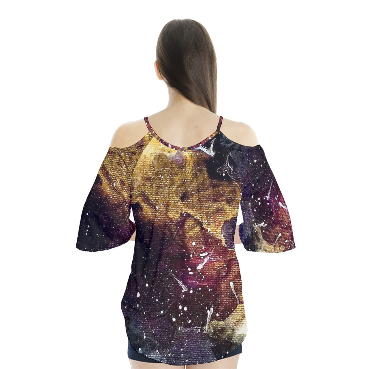 Galactic Clouds Flutter Sleeve T-Shirt