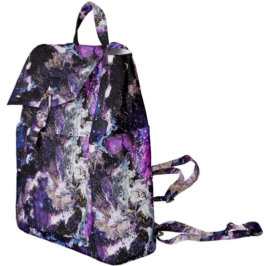 Blue Purple Galaxy Buckle Everyday Backpack