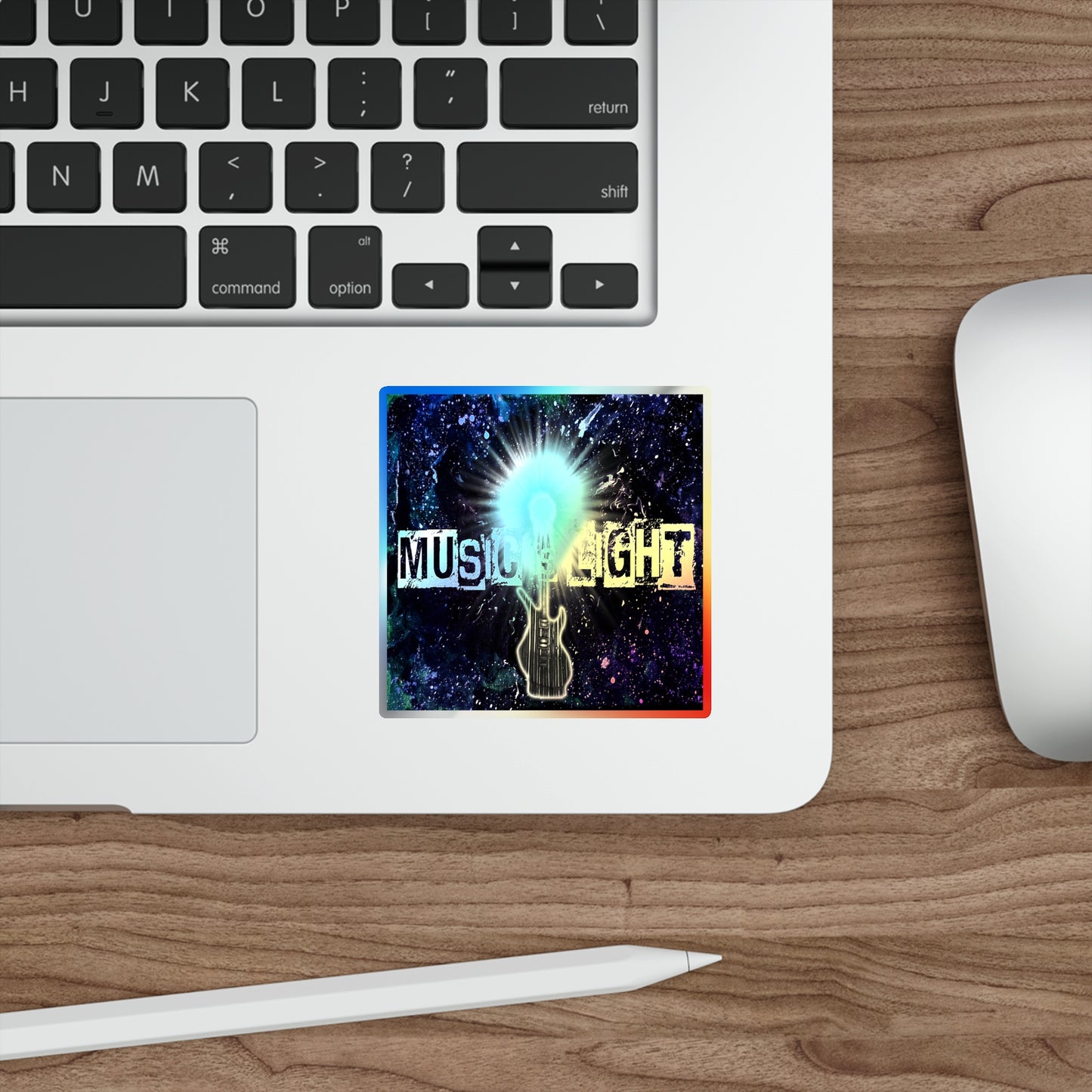 Music is Light Holographic Die-cut Stickers