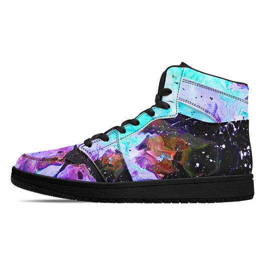 Galactic Fire Mens High Top Leather Sneakers