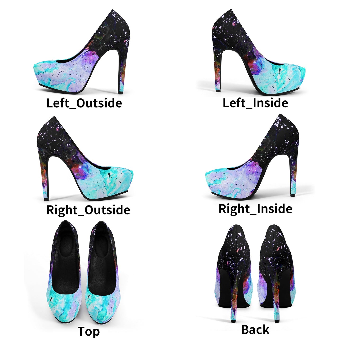 Galactic Fire Women Platform Pumps 5 Inch High Heels