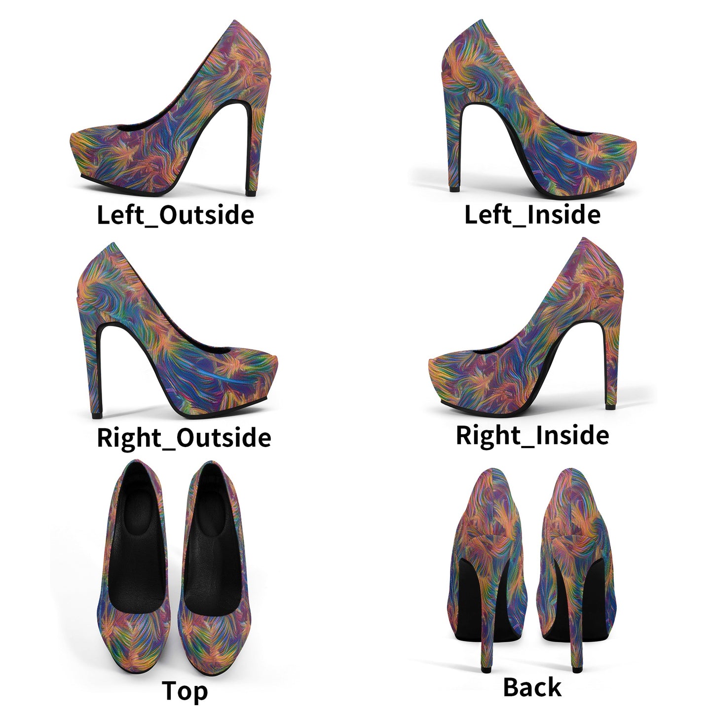 Colorful Whispers Women Platform Pumps 5 Inch High Heels