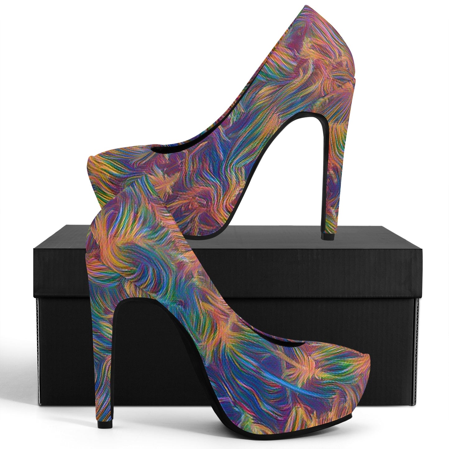 Colorful Whispers Women Platform Pumps 5 Inch High Heels