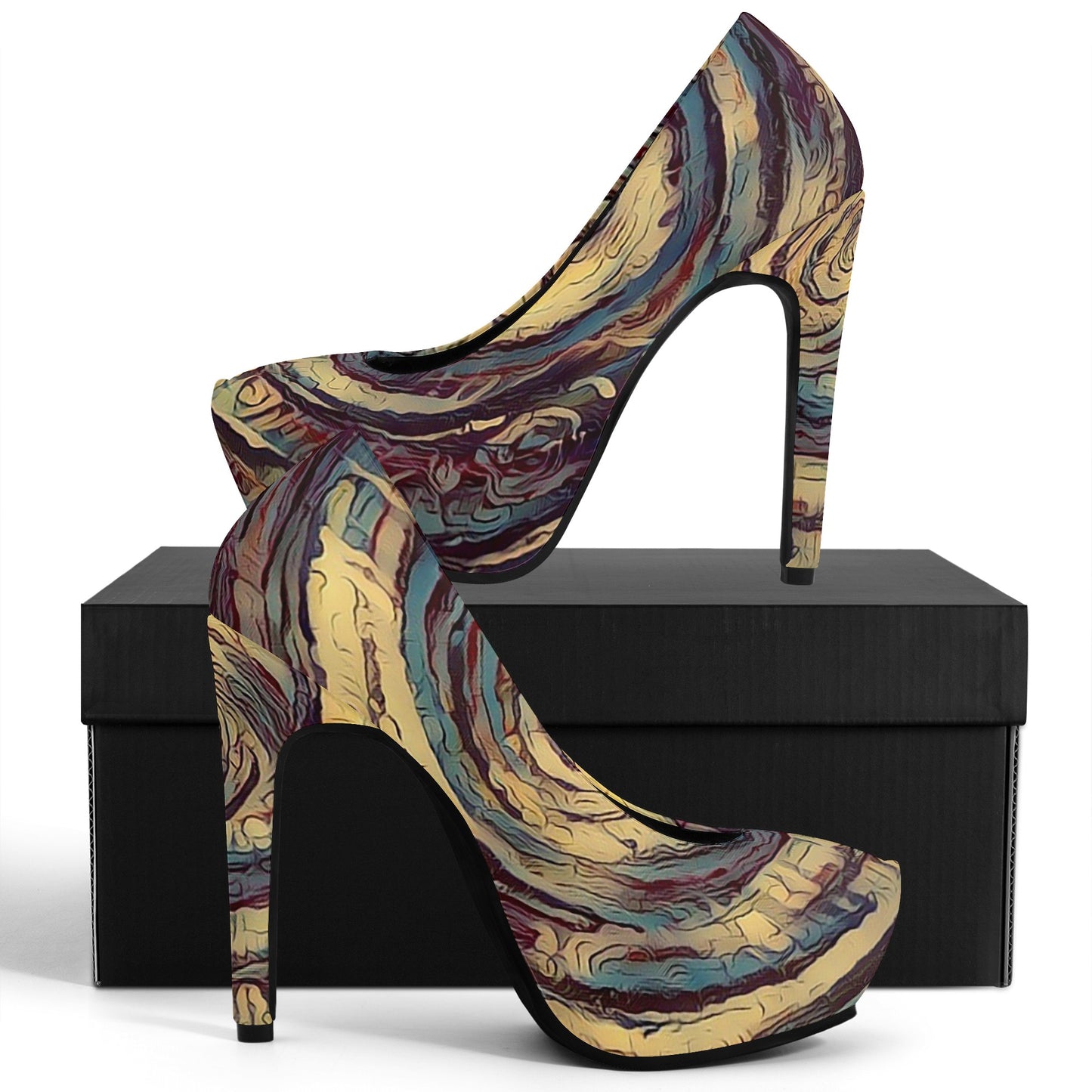 Galactic Whirlpool Women Platform Pumps 5 Inch High Heels