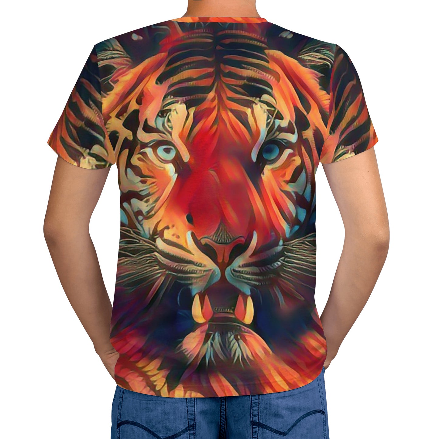 Tiger on Fire Mens T-shirt