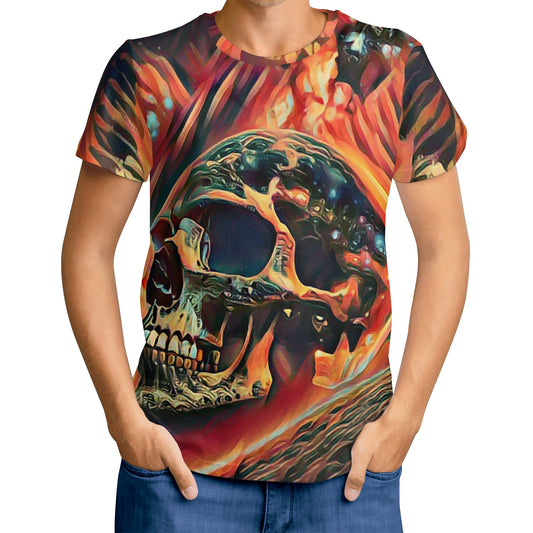 Skull Fire Mens T-shirt