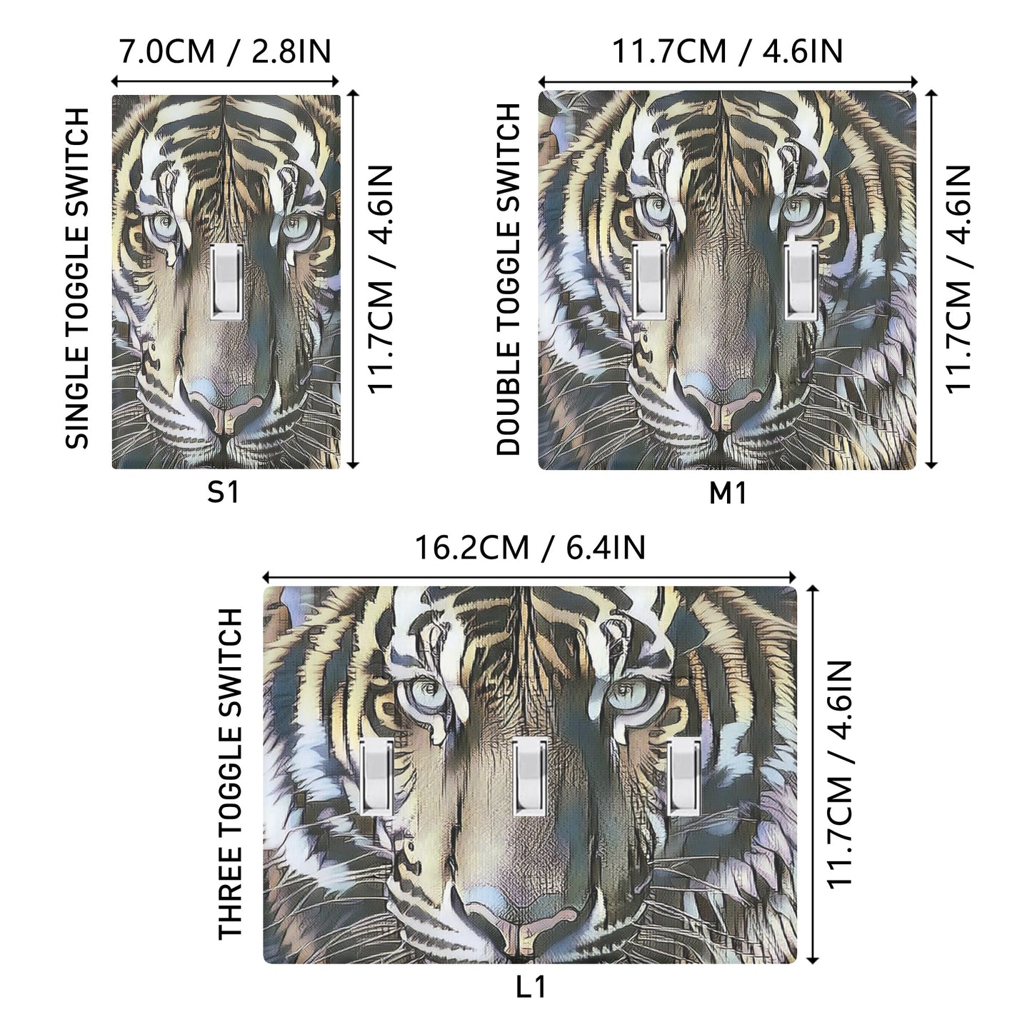 Tigerz Eyez 1 Style Combination Wall Plates