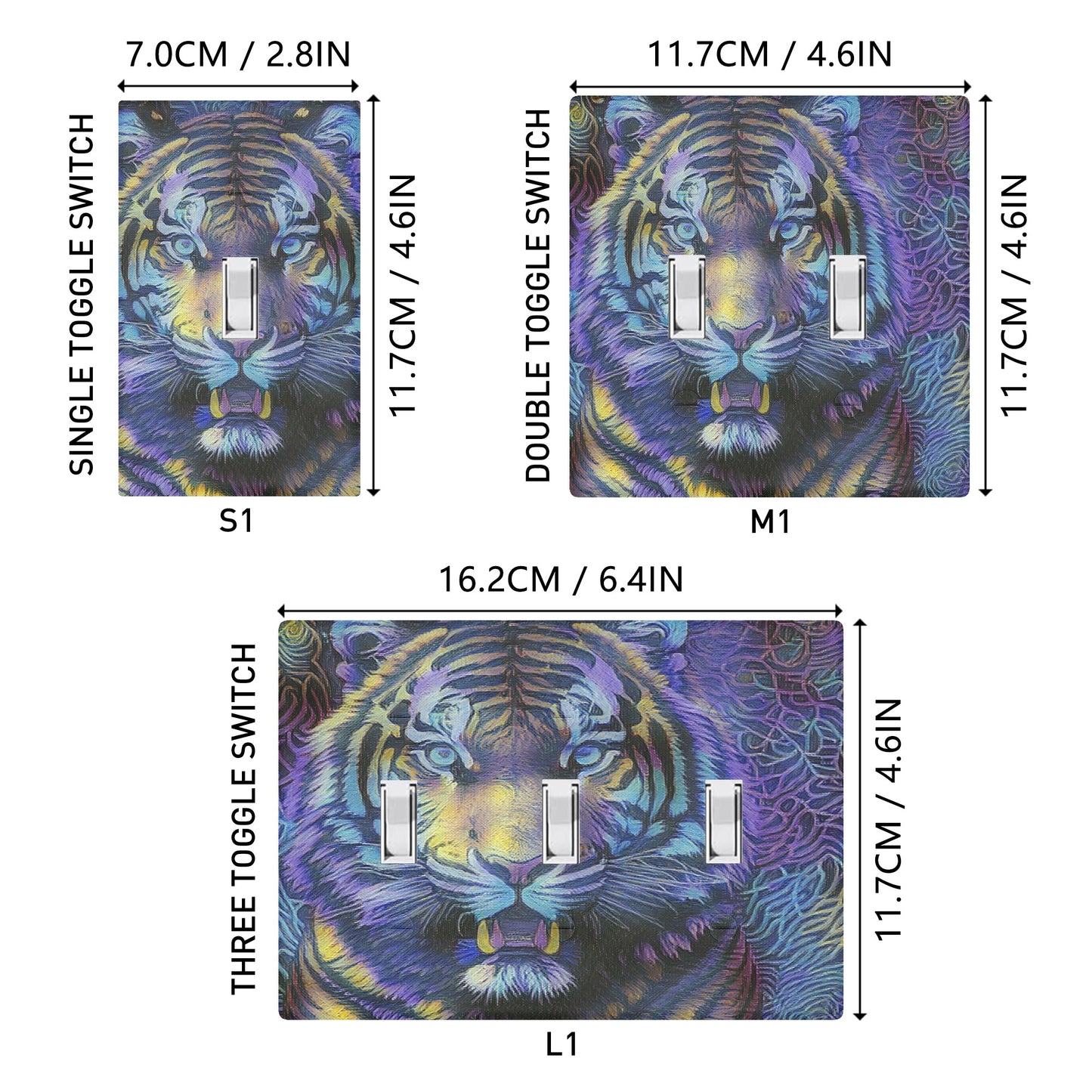 Tigerz Eyez 1 Style Combination Wall Plates