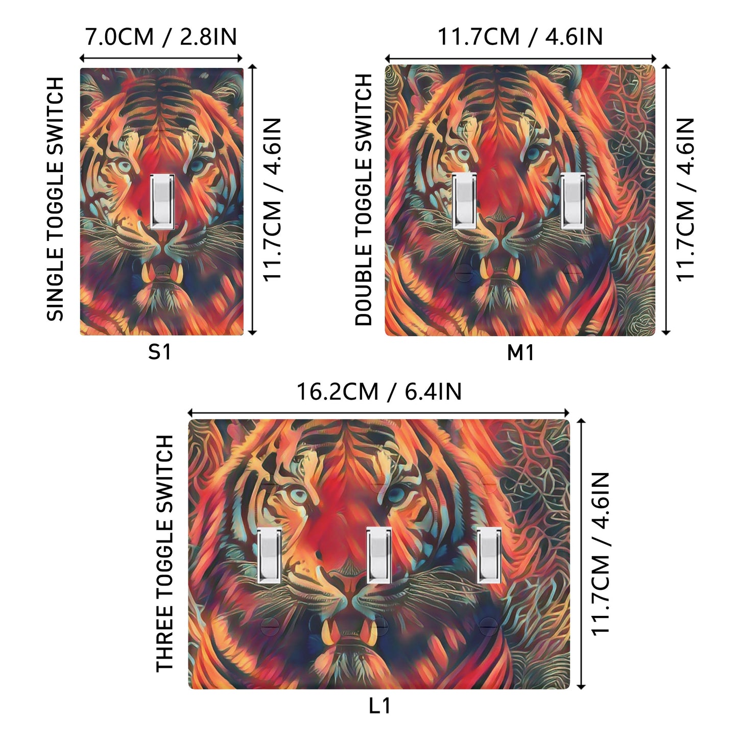 Tigerz Eyez 1 Style Combination Wall Plates