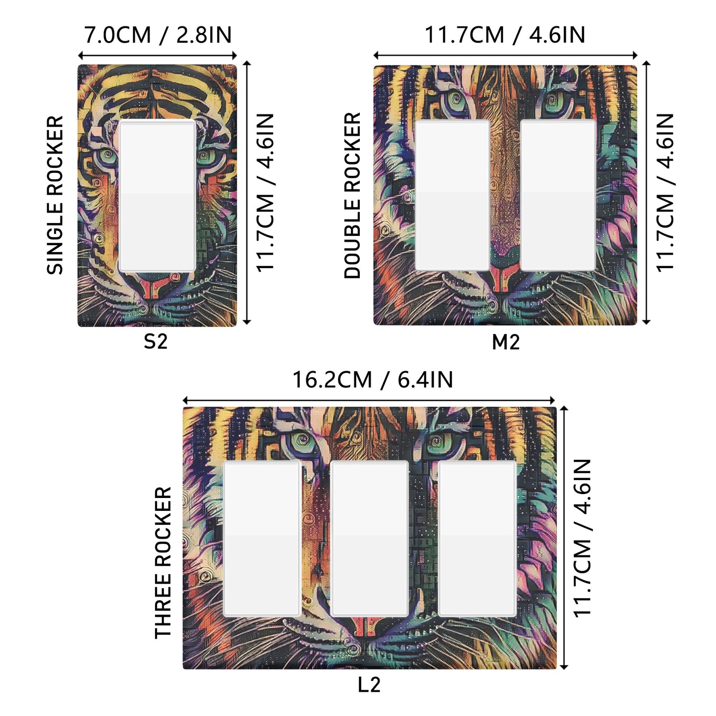 Tigerz Eyez 2 Style Combination Wall Plates