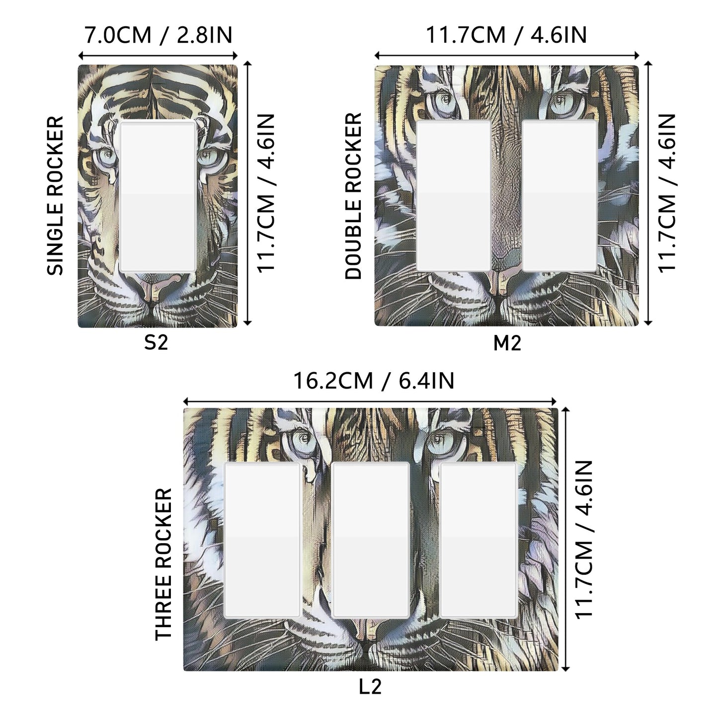 Tigerz Eyez 2 Style Combination Wall Plates