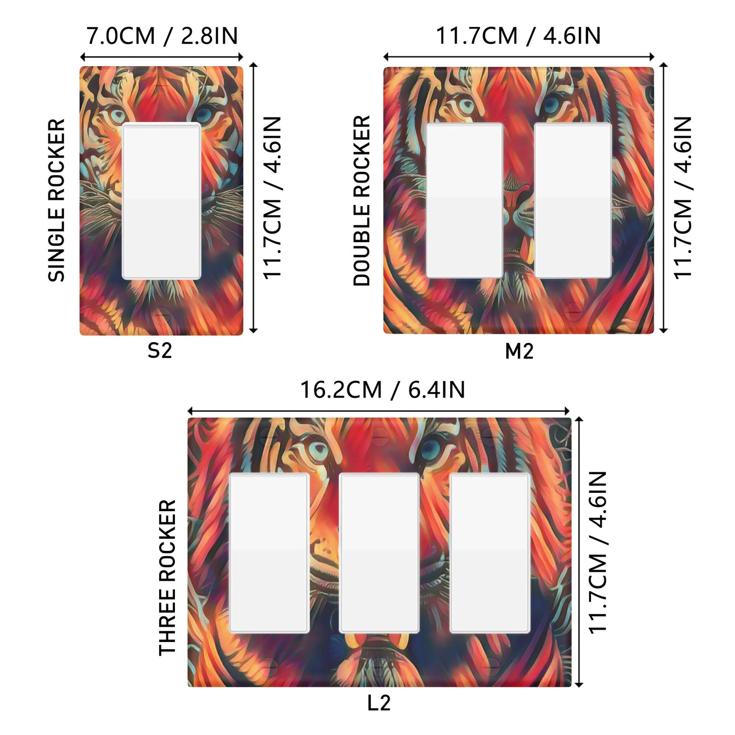 Tigerz Eyez 2 Style Combination Wall Plates