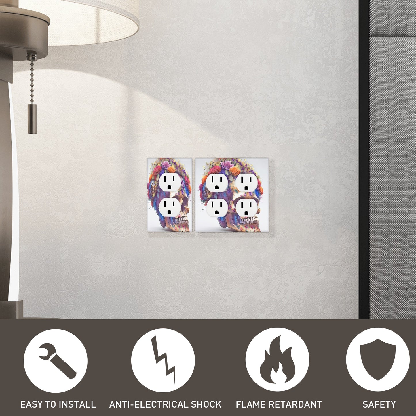 Sugar Skull 3 Style Combination Wall Plates