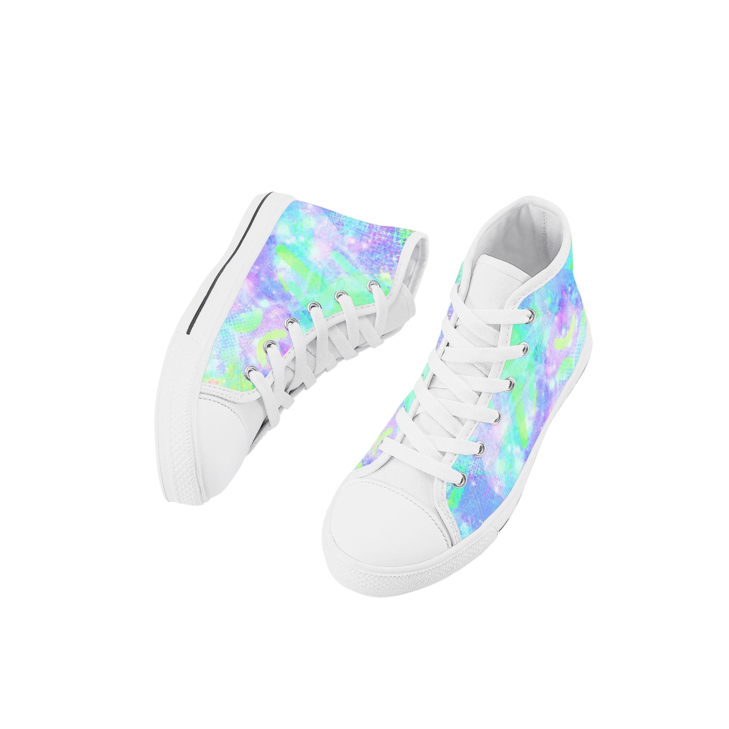 Pastel Skies Kids High Top Canvas Shoes