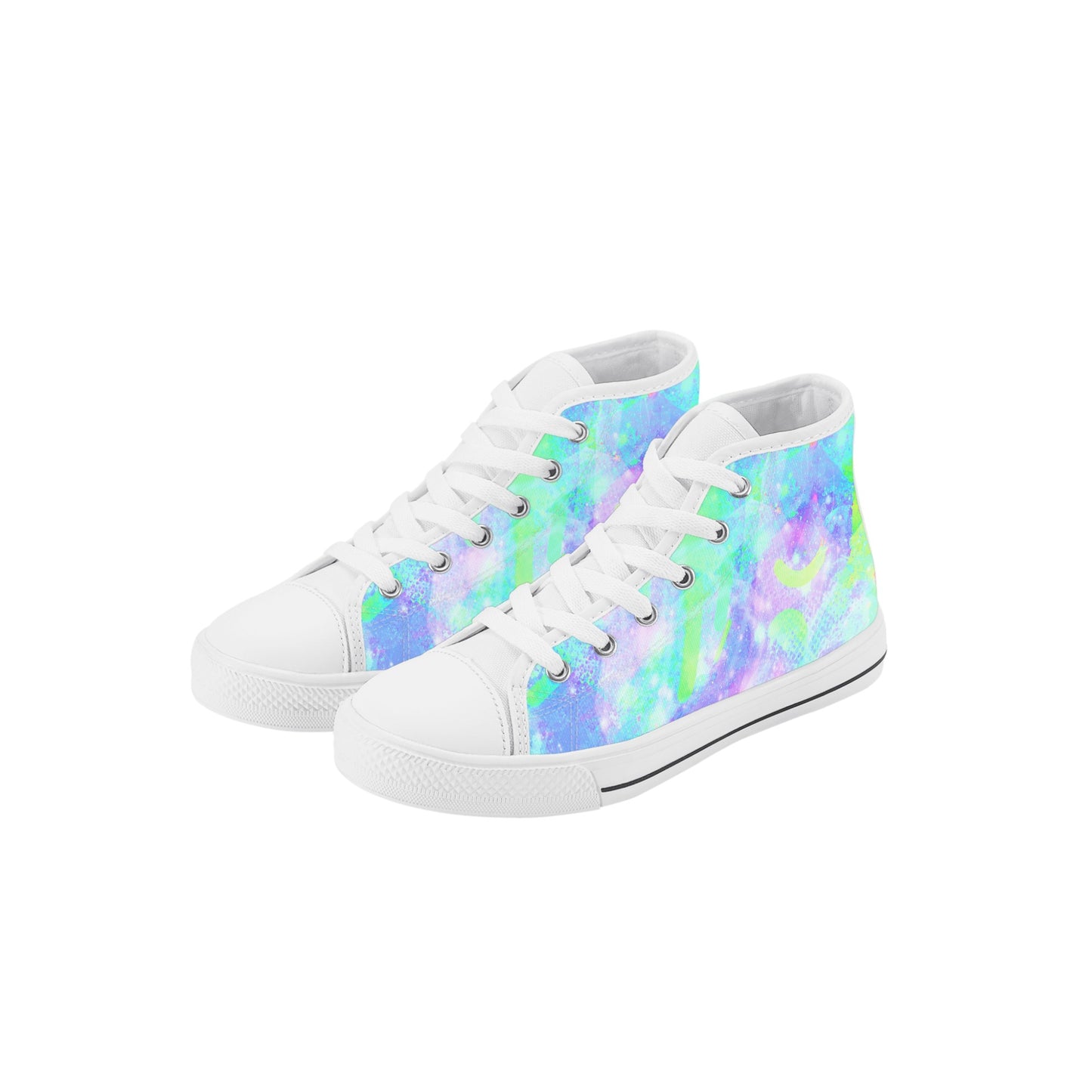 Pastel Skies Kids High Top Canvas Shoes