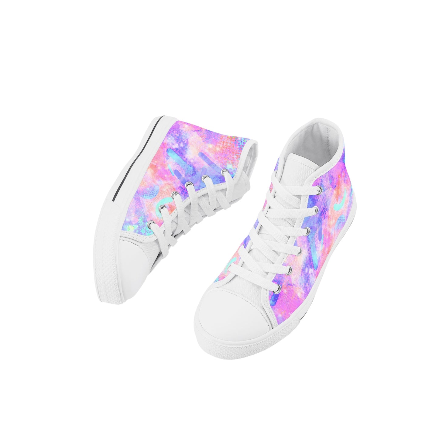 Pastel Skies Kids High Top Canvas Shoes