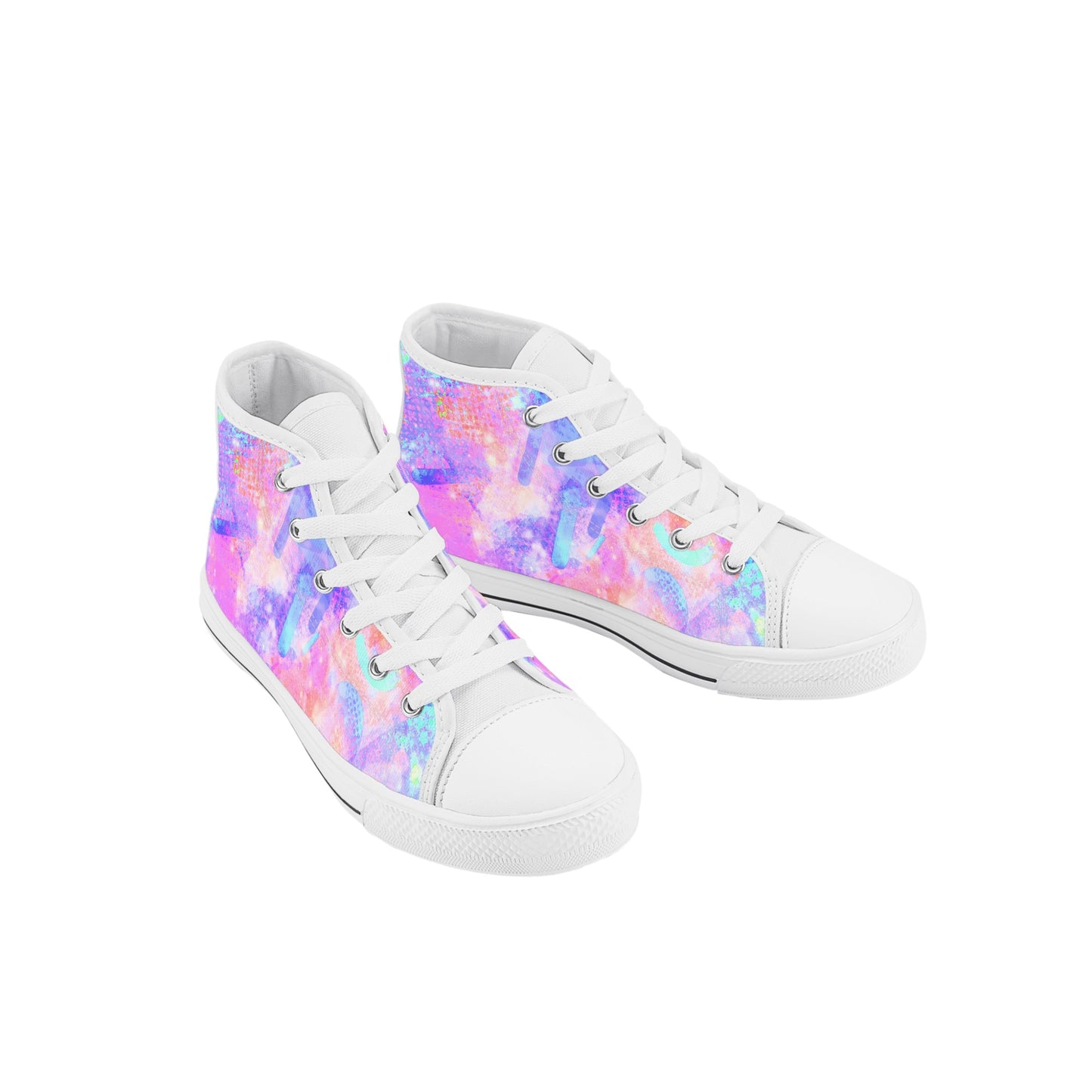 Pastel Skies Kids High Top Canvas Shoes