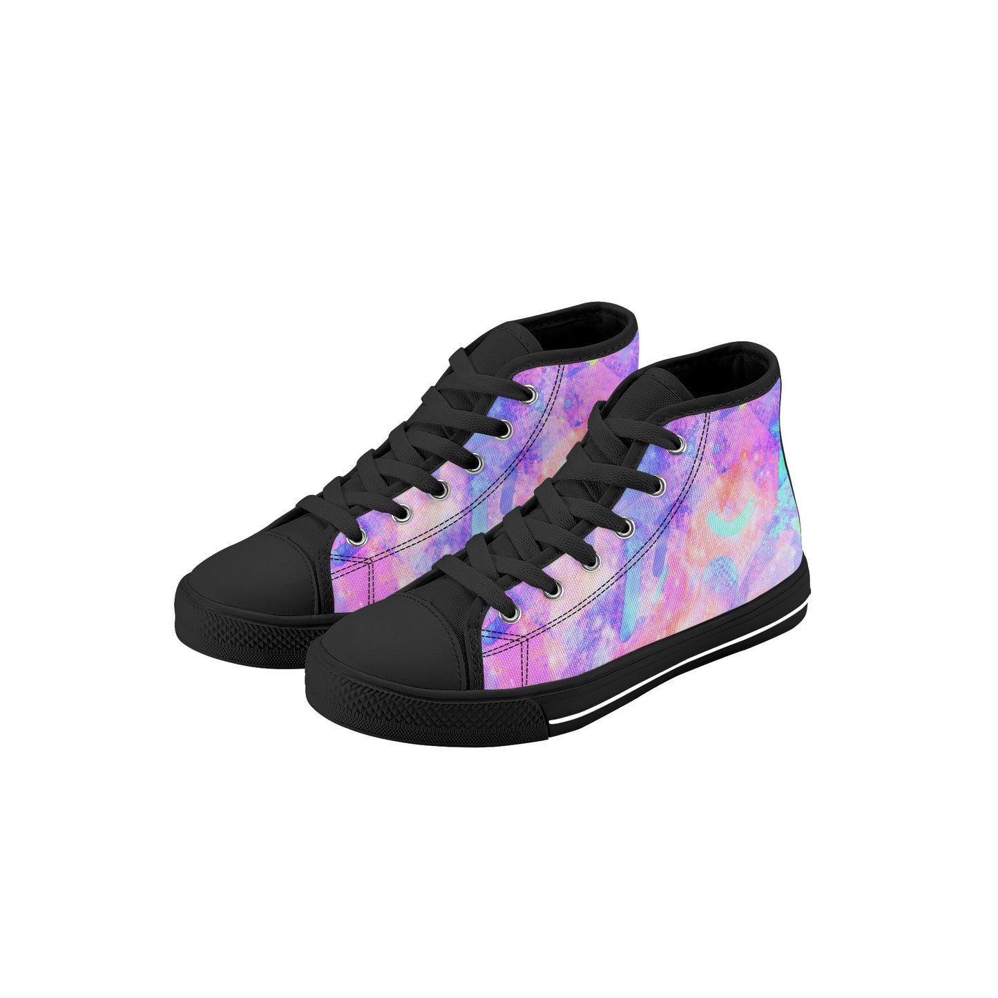 Pastel Skies Kids High Top Canvas Shoes