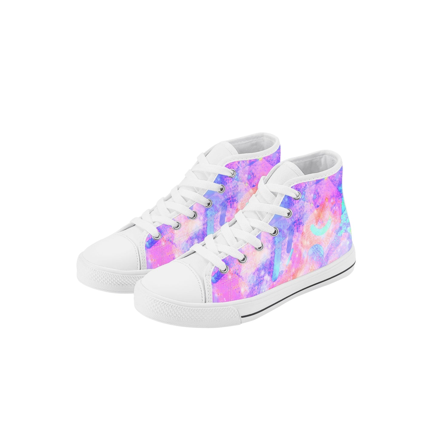 Pastel Skies Kids High Top Canvas Shoes