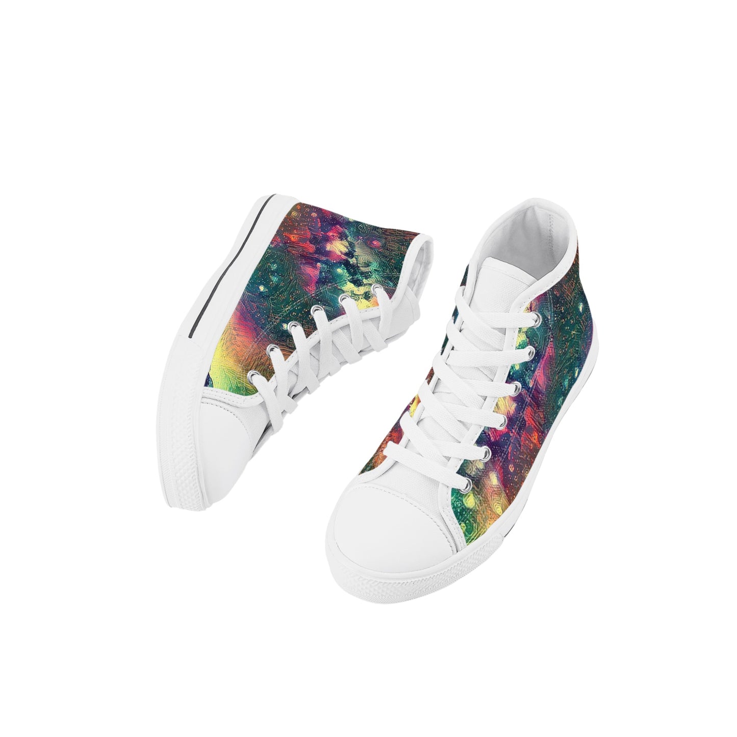 Starry Night Kids High Top Canvas Shoes