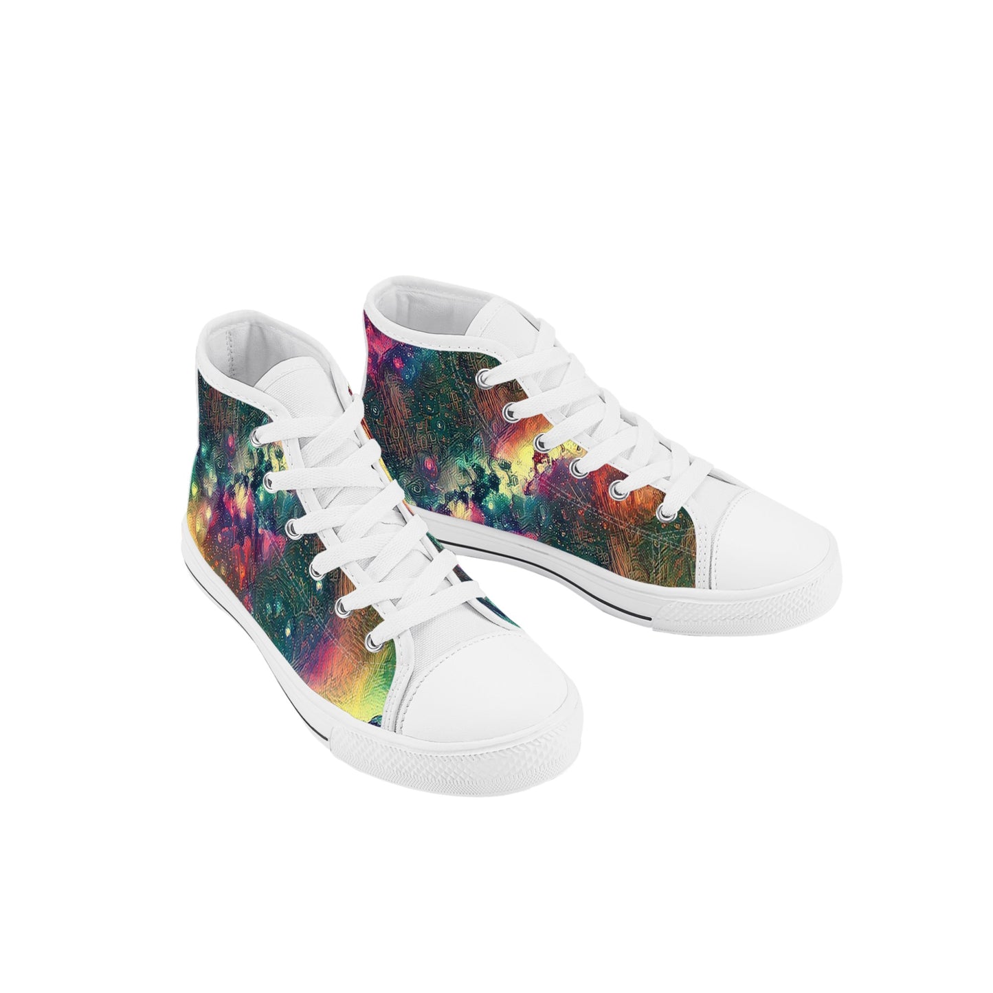 Starry Night Kids High Top Canvas Shoes