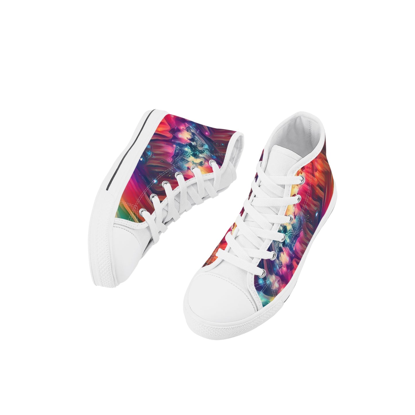 Starry Night Kids High Top Canvas Shoes