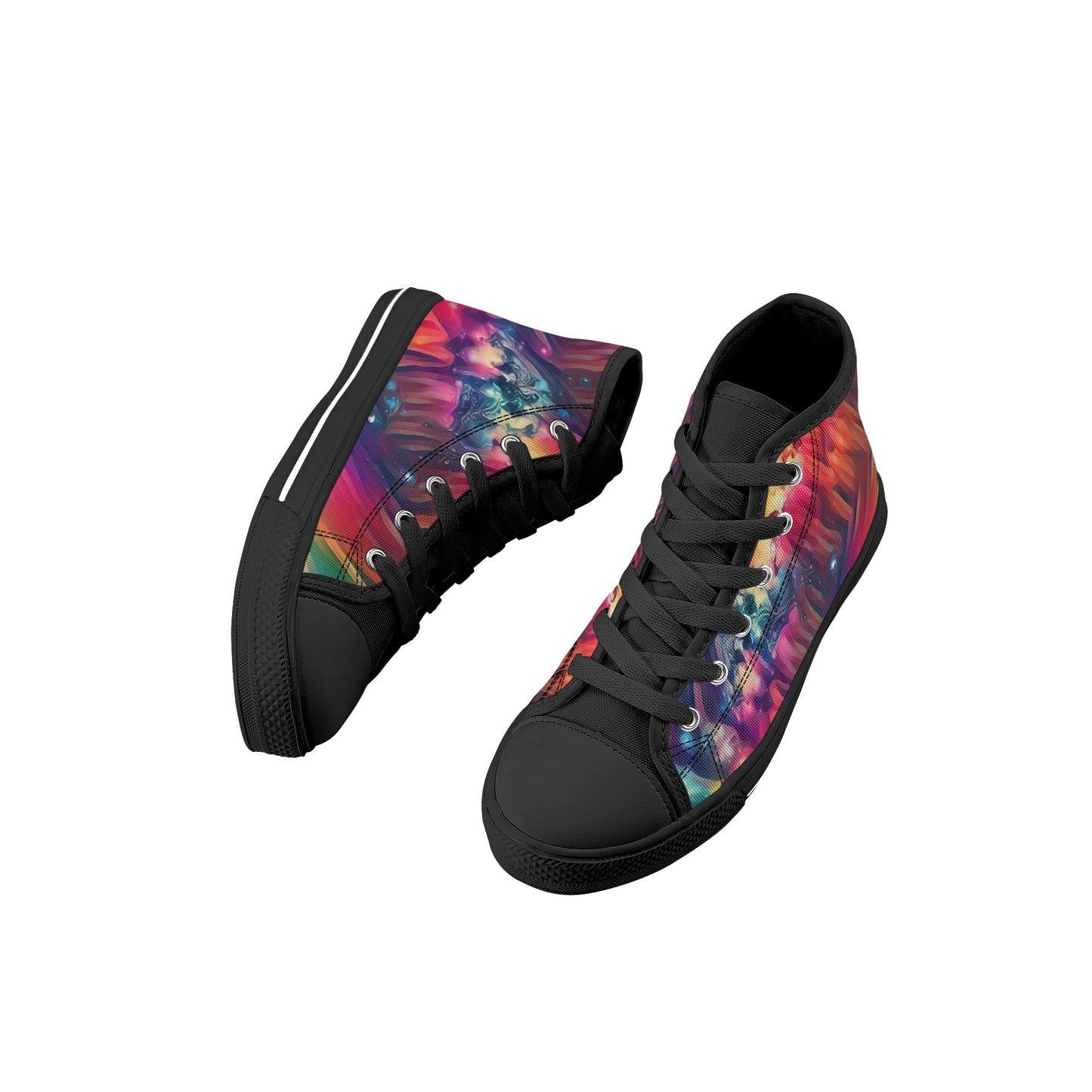 Starry Night Kids High Top Canvas Shoes