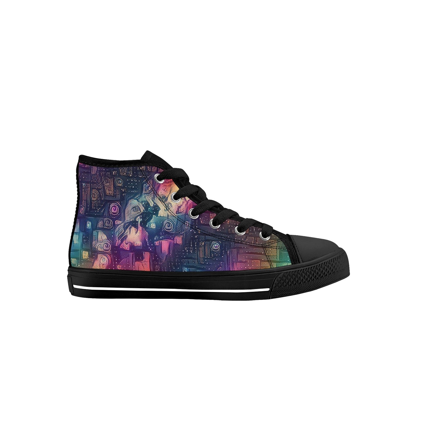 Starry Night Kids High Top Canvas Shoes