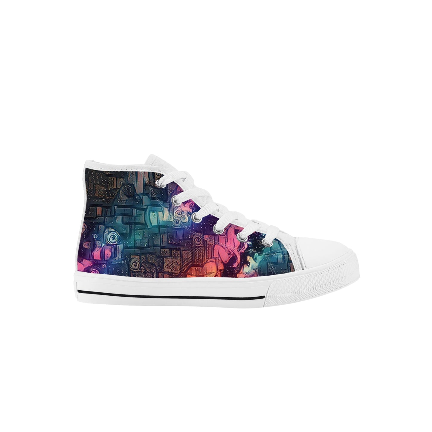 Starry Night Kids High Top Canvas Shoes