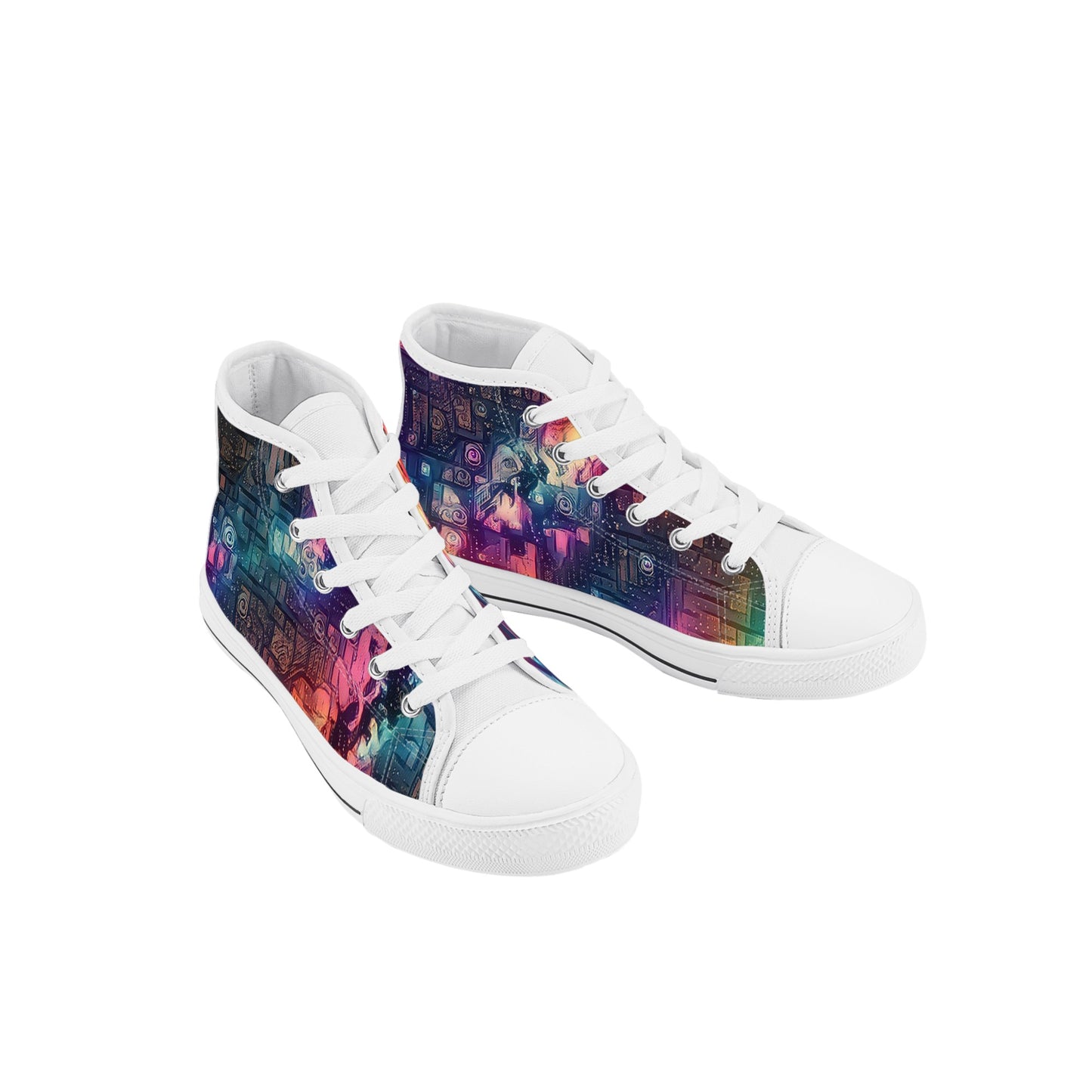 Starry Night Kids High Top Canvas Shoes