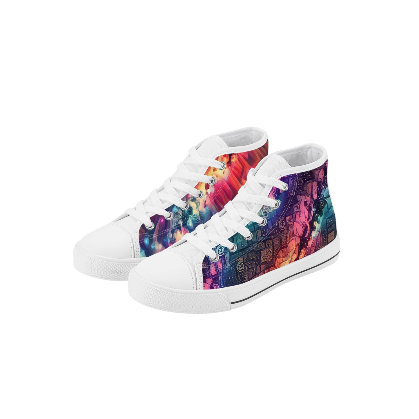 Starry Night Kids High Top Canvas Shoes