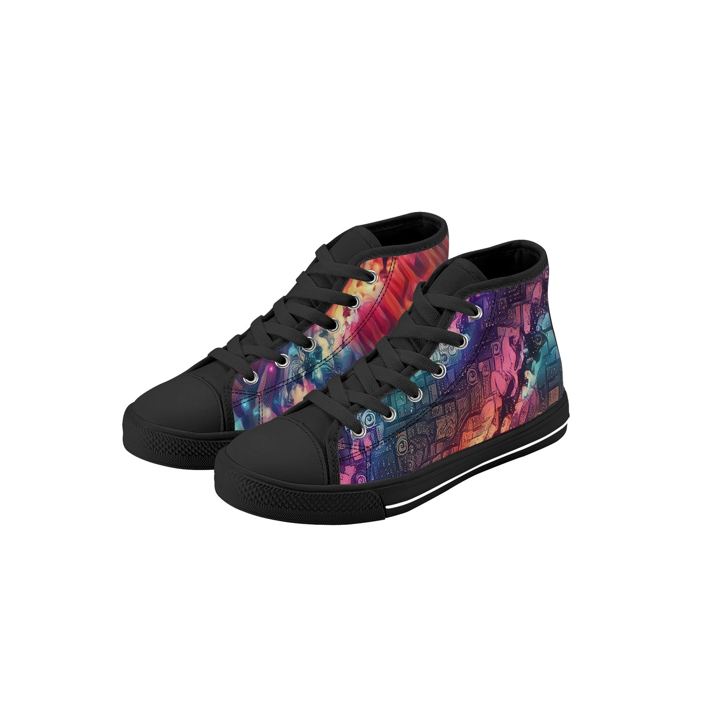 Starry Night Kids High Top Canvas Shoes