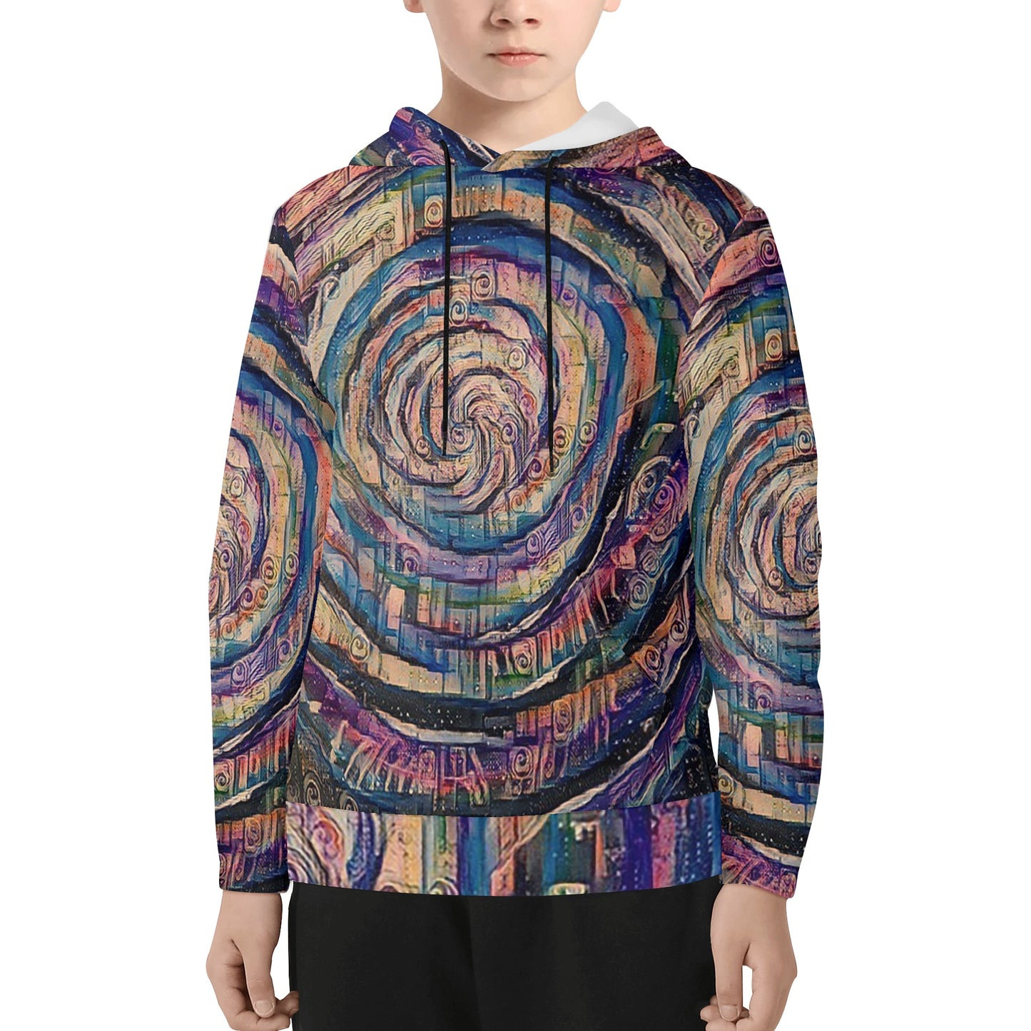 Galactic Whirlpool Kids Lightweight Hoodie Sweatshirt