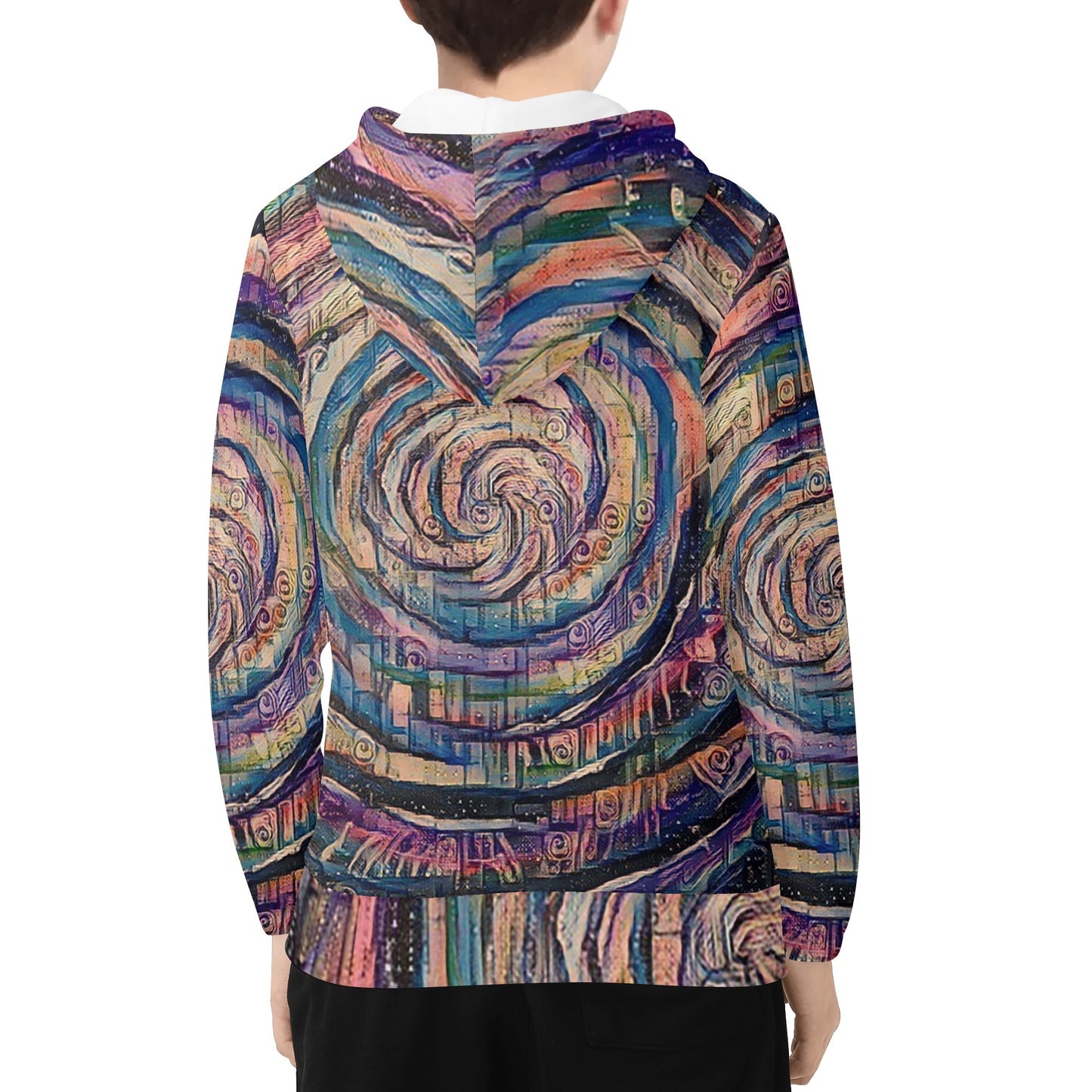 Galactic Whirlpool Kids Lightweight Hoodie Sweatshirt