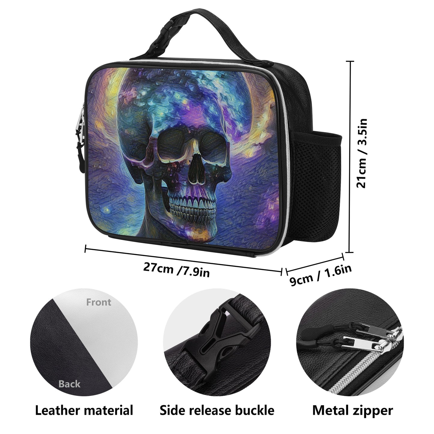 Third Eye Detachable Leather Lunch Bag