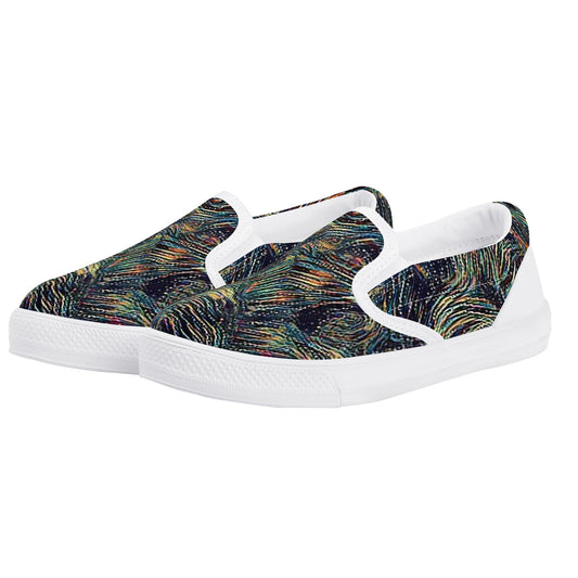 Neon Lines Kids Slip On Shoes