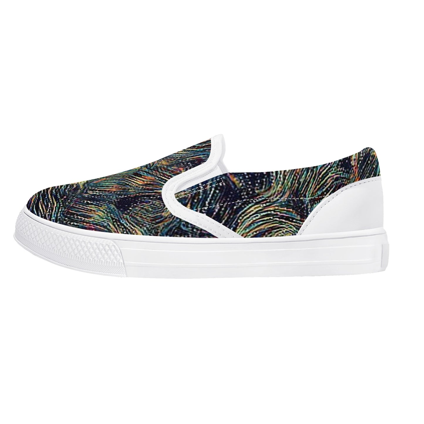 Neon Lines Kids Slip On Shoes