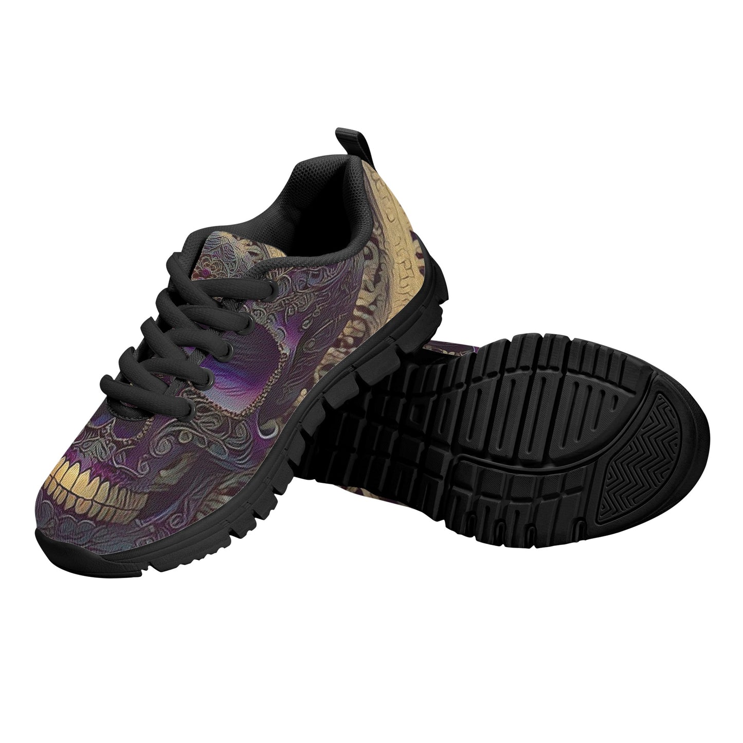 Sugar Skull Purple Kids Running Shoes