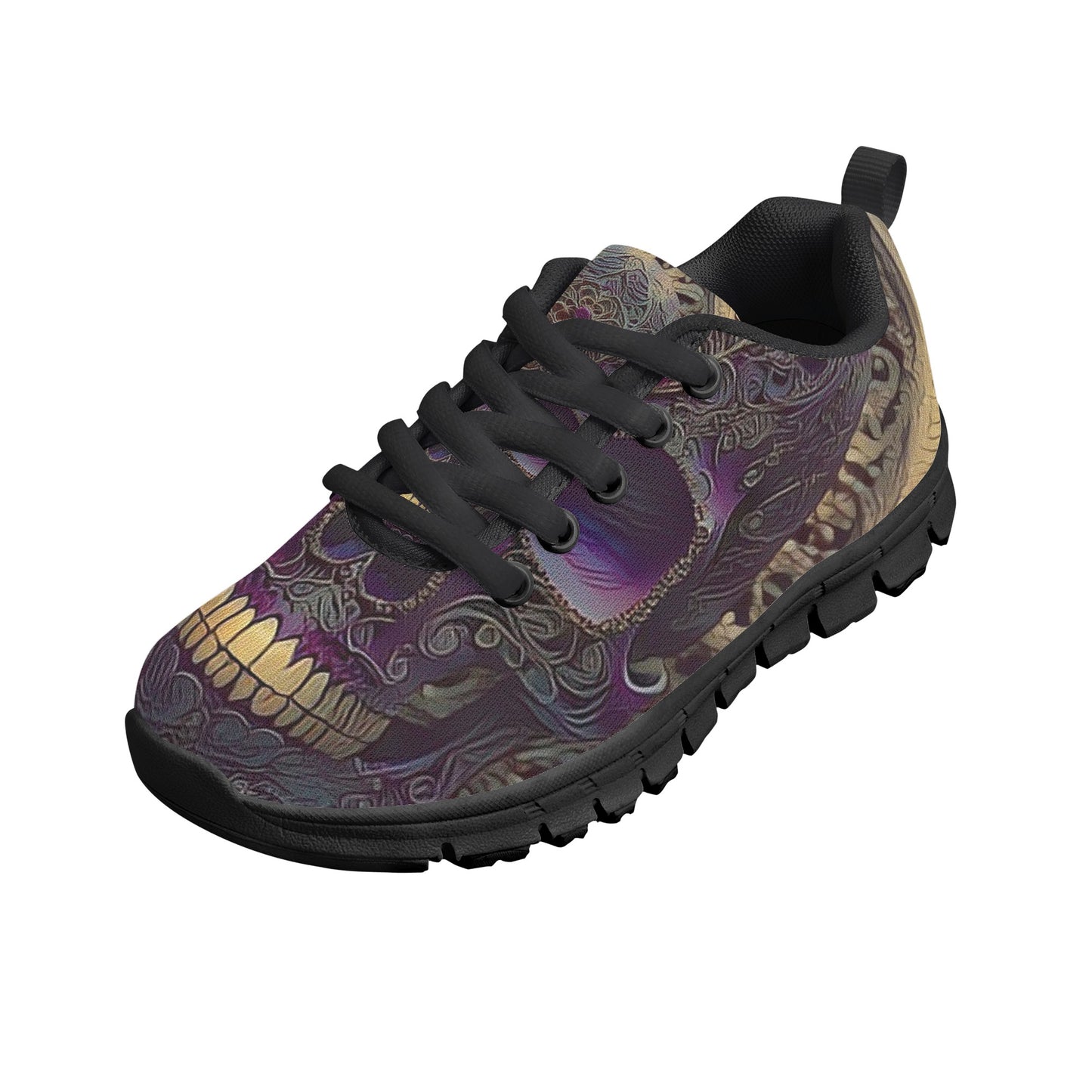 Sugar Skull Purple Kids Running Shoes