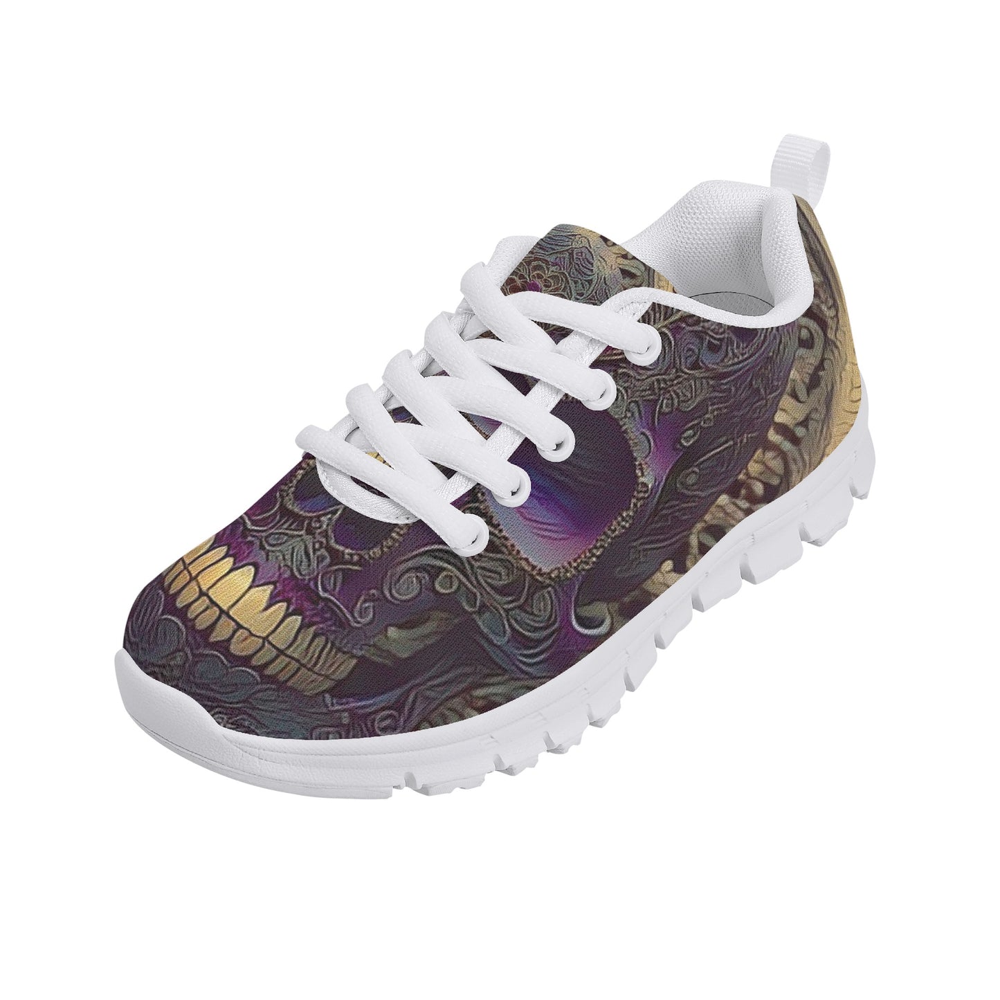 Sugar Skull Purple Kids Running Shoes