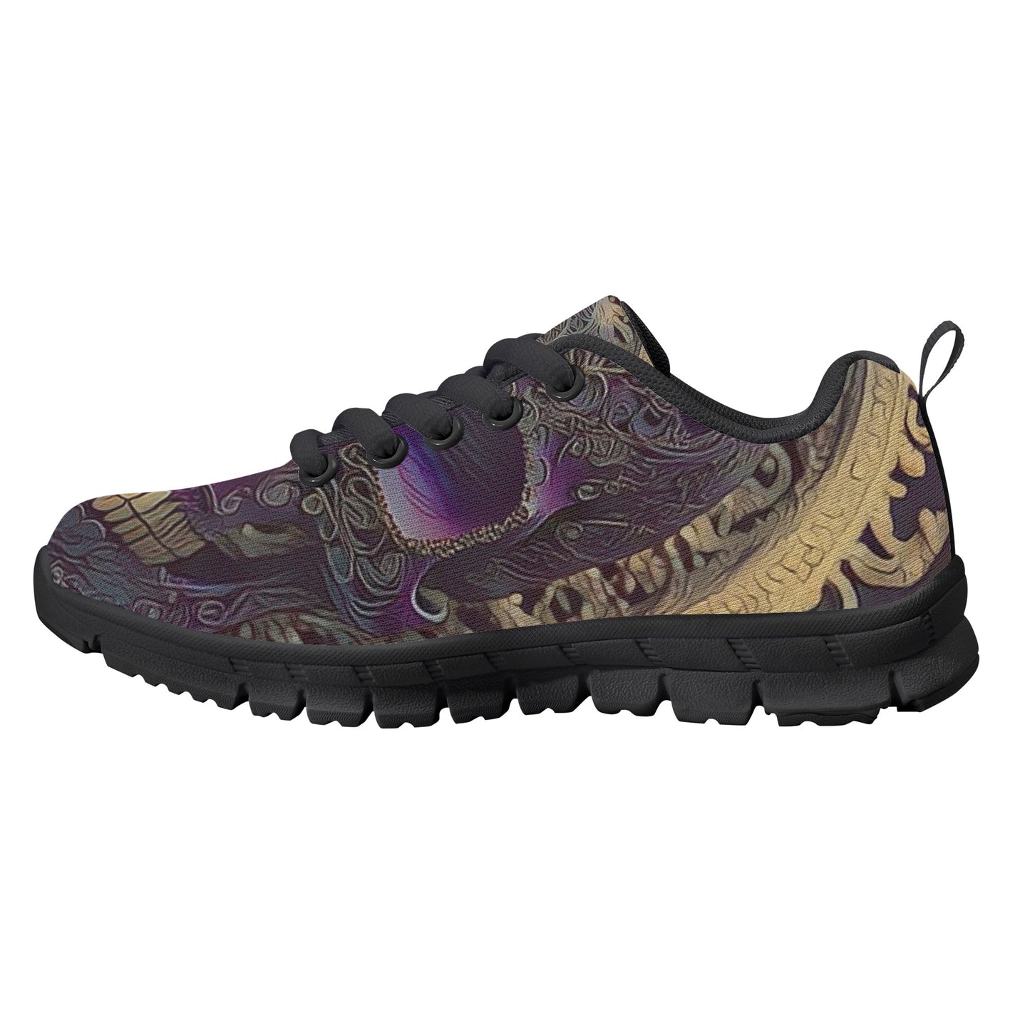 Sugar Skull Purple Kids Running Shoes