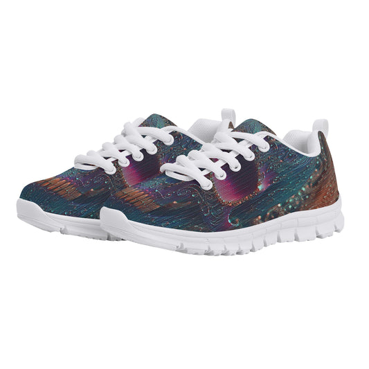 Sugar Skull Turquoise Kids Running Shoes