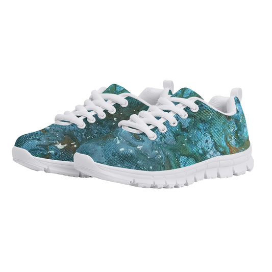 Golden Galaxy Teal Kids Running Shoes